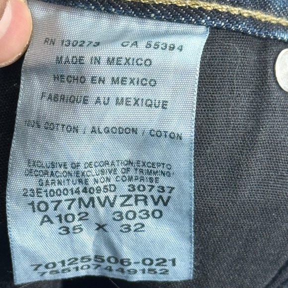 VTG Wrangler Pants Men's 35x32 Blue Dark Wash Retro Slim Bootcut Jeans Straight - Picture 8 of 8